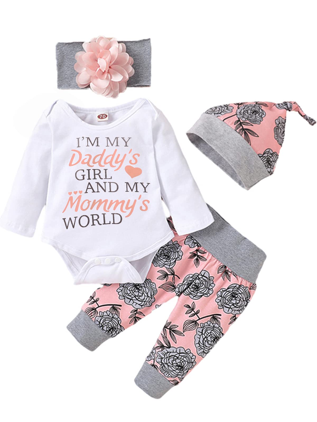 Yvowming Newborn Baby Girl Clothes Set - Infant Ruffle Romper, Pants & Headband Outfit | Cute Toddler Girl Fashion for Photos, Parties & Daily Wear