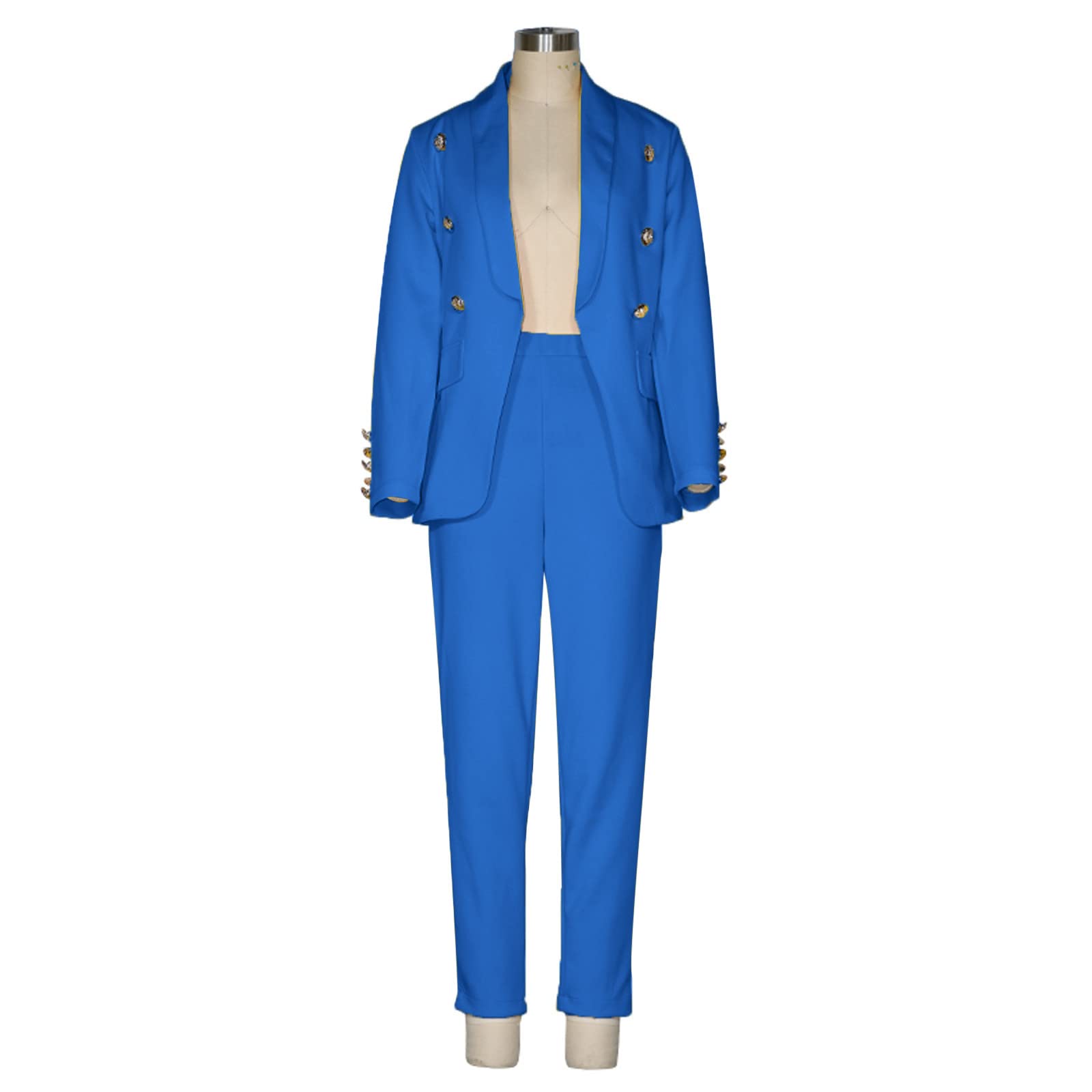 Women's Slim Fit Two-Piece Lapel Suit Set - Formal Office Business Blazer & Pants Outfit with Long Sleeves | Professional Workwear for Business Meetings & Corporate Events