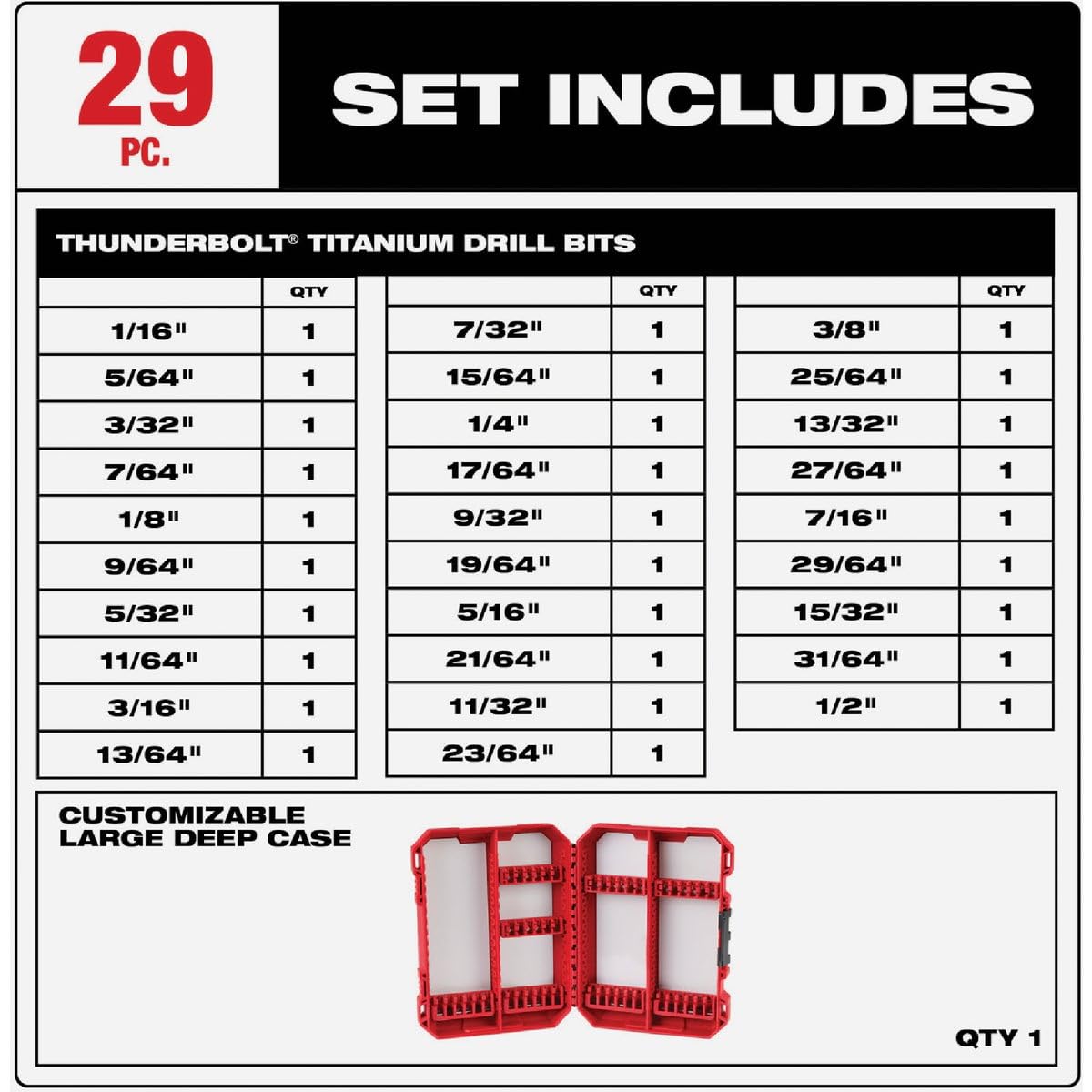 Milwaukee 48-89-0012 29-Piece Bit Tin Set - High-Quality Drill Bits for Wood, Metal & DIY Projects | Perfect for Professional Contractors & Home Improvement
