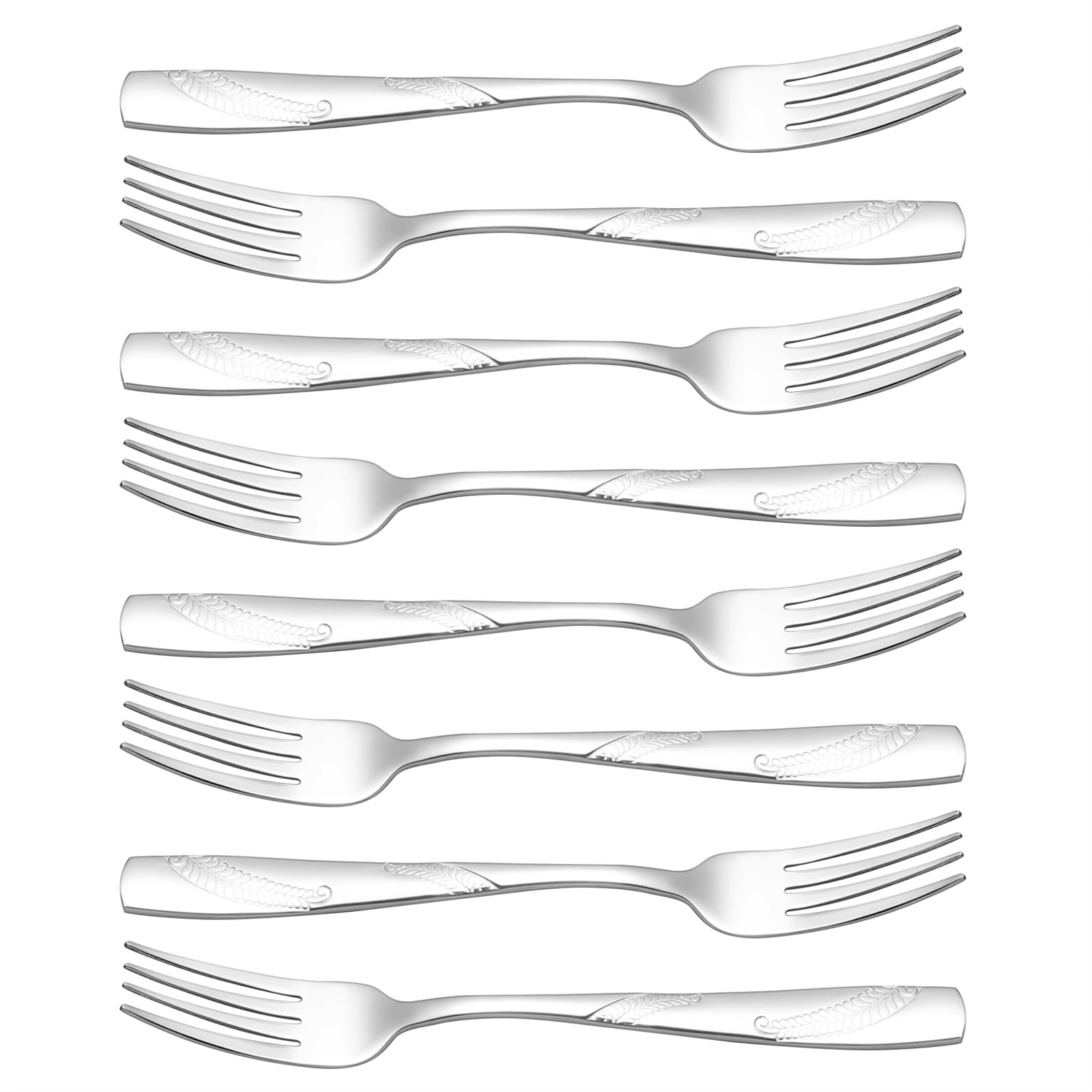 16-Piece Stainless Steel Dinner Forks Set - 8.19 Inch Elegant Kitchen Silverware for Restaurants, Weddings & Home Dining - Dishwasher Safe & Rust Resistant