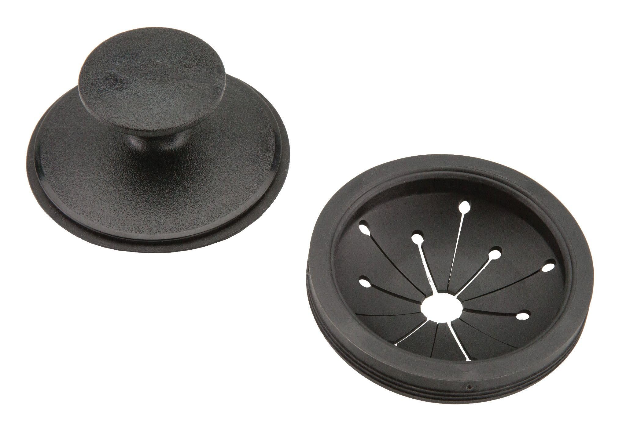Waste King 1025 EZ Mount Garbage Disposal Stopper and Splash Guard - Black | Fits Most Standard Sinks | Perfect for Kitchen Waste Disposal & Cleanup