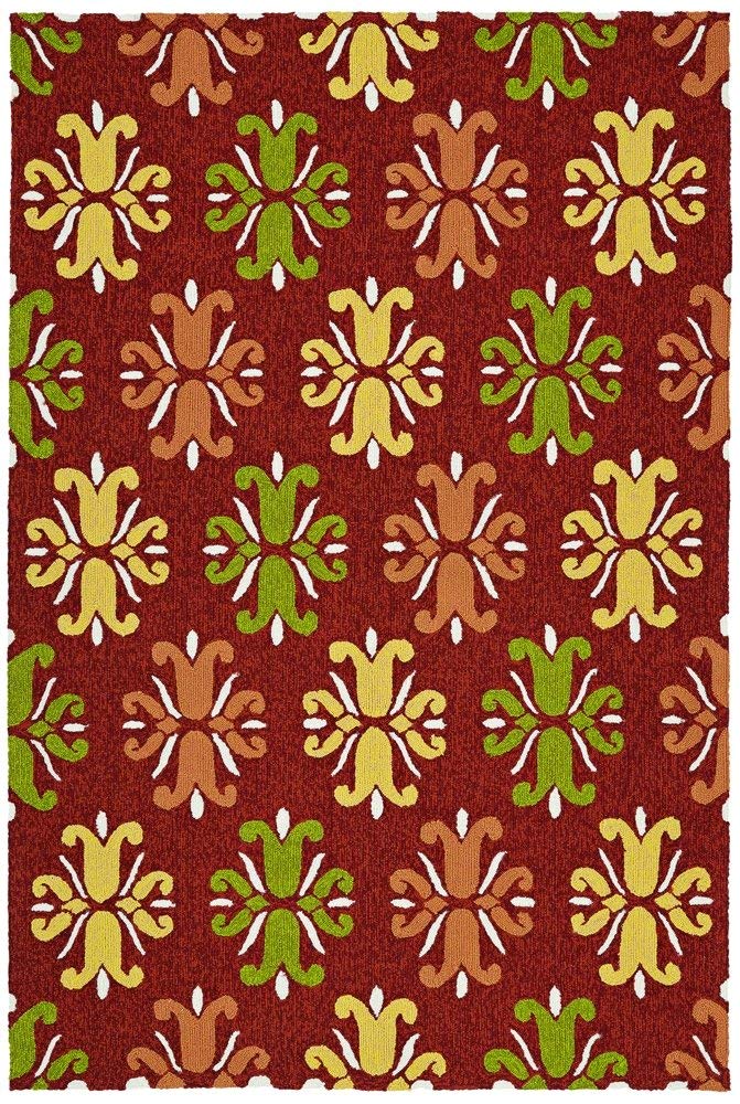 Kaleen Rugs Escape Indoor/Outdoor Area Rug - Red 8x10 Feet - Durable & Weather-Resistant for Patio, Deck, Living Room & Bedroom