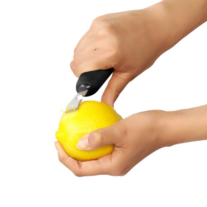 Premium Stainless Steel Citrus Zester & Channel Knife - Professional Kitchen Tool for Lemon, Lime & Orange Peeling - Perfect for Baking, Cocktail Garnishing & Cooking