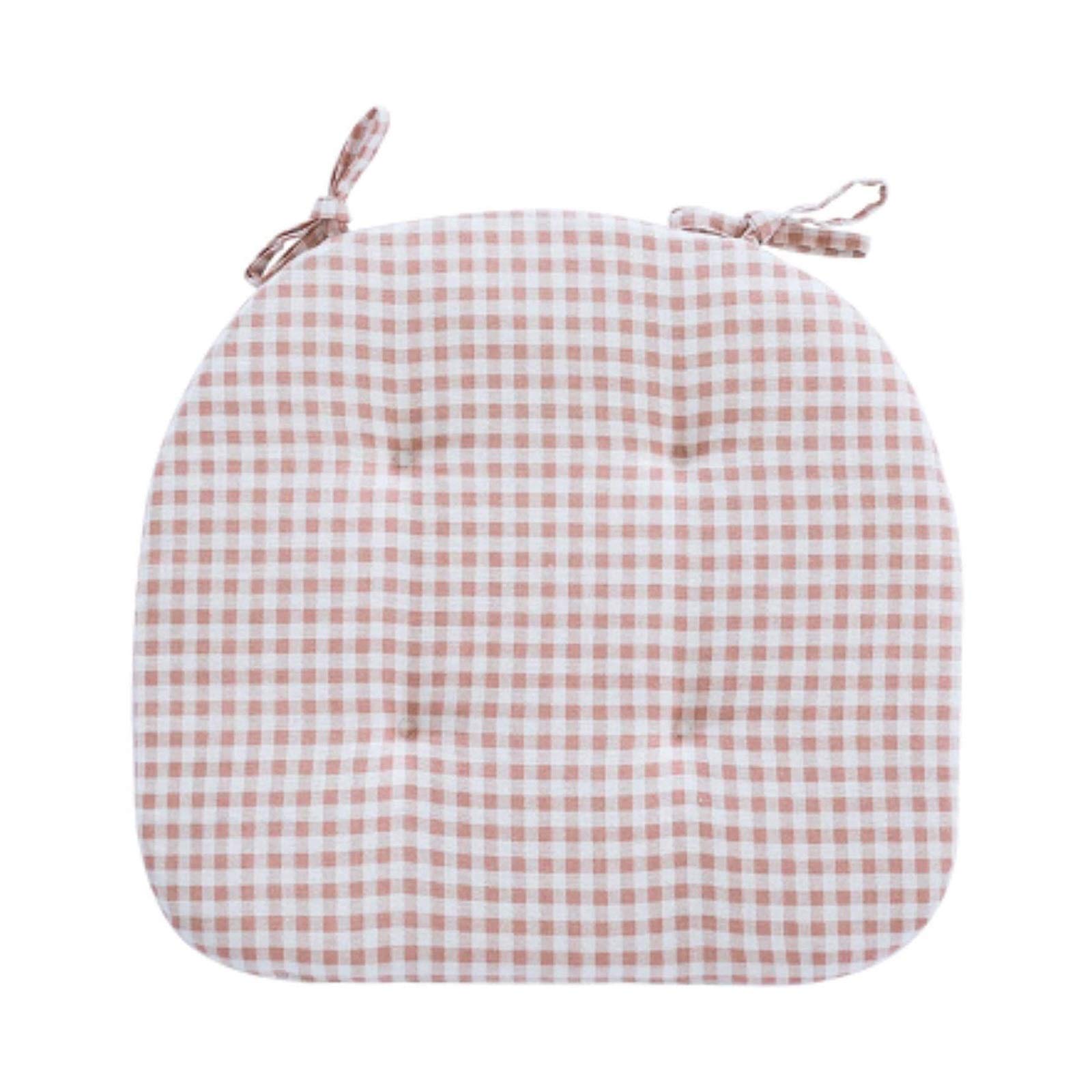 **D-Shaped Dining Chair Cushions Set of 4 - 40x42cm Cotton Kitchen Seat Cushions, Non-Slip & Comfortable (Pink) - Perfect for Kitchen, Dining Room, Office & Outdoor Use**