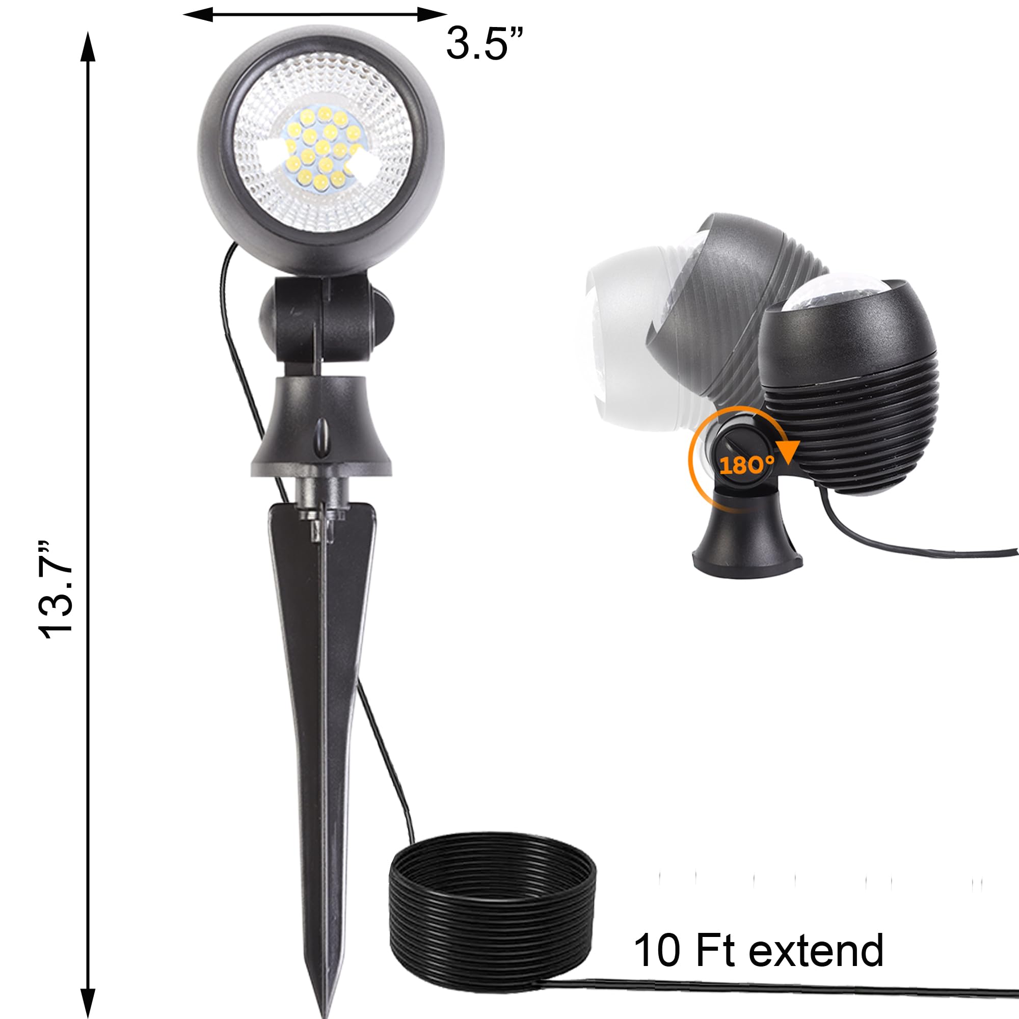 SUNLONG Solar Outdoor Spot Lights - Waterproof Solar Landscape Lighting for Yard, Garden, Pathway & Trees (Natural White) | Perfect for Patio, Driveway & Flag Decorations