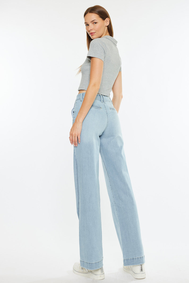 Celine Ultra High Rise Wide Leg Jeans for Women - Stretchy Comfort Denim Pants with Flared Fit | Perfect for Casual Outfits, Date Nights & Street Style Fashion