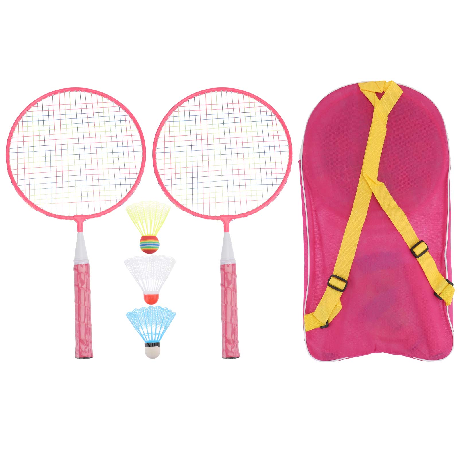 **Abaodam Kids Badminton Racket Set - 2 Rackets, 3 Shuttlecocks & Storage Bag - Pink - Perfect for Outdoor Sports, Parent-Child Play & Training - Ideal for Backyard, Park & Family Fun**