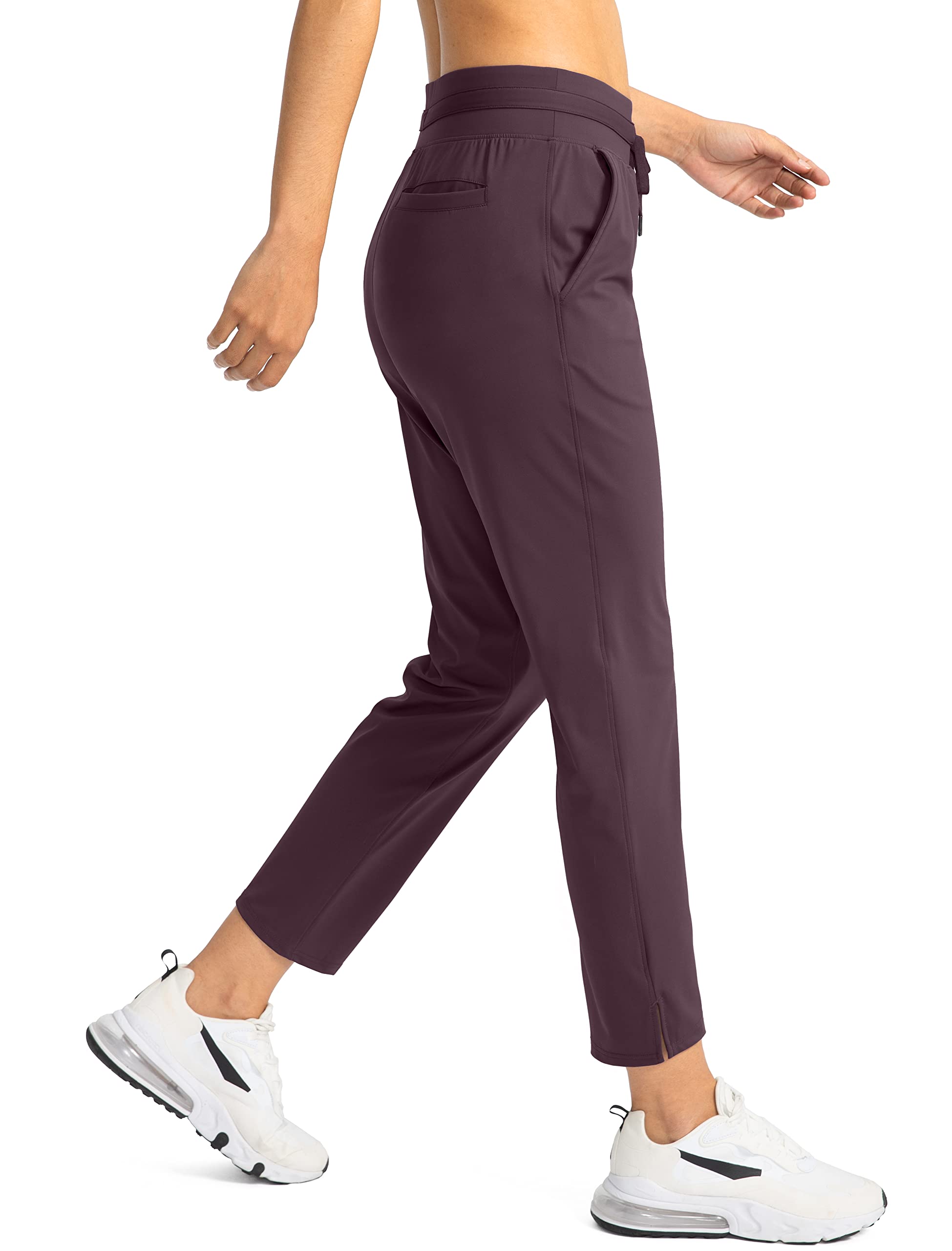 Soothfeel Women's High Waisted Sweatpants - 7/8 Length Stretch Pants with 4 Pockets for Travel, Golf, Work & Athletic Wear | Comfortable Casual & Sporty Outfit for Everyday Use