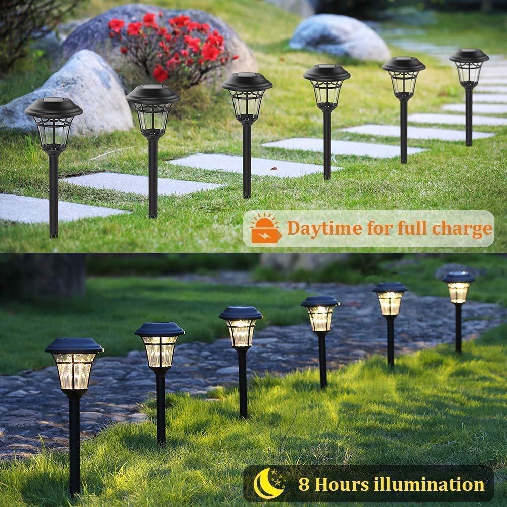 MAGGIFT 12 Pack Solar Powered Outdoor Pathway Lights - Waterproof LED Garden Lights for Walkway, Driveway, Yard & Landscape Decoration (Warm White, 10 Lumen) | Energy Efficient Solar Lights for Home & Garden Use at Night