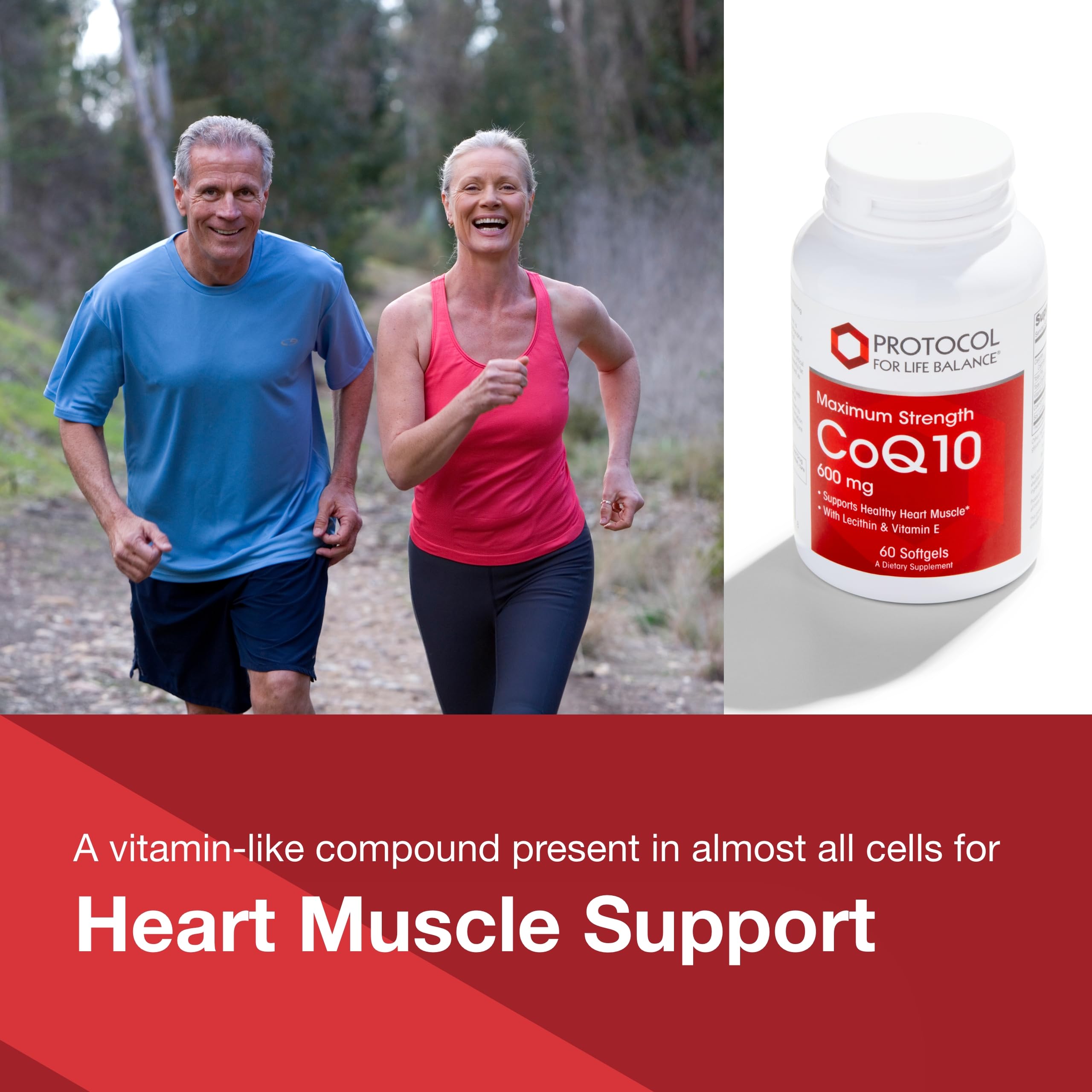 PROTOCOL FOR LIFE BALANCE CoQ10 600mg Softgels - Premium CoQ10 Supplement with Vitamin E & Soy Lecithin - Halal Certified, Egg Free - 60 Count - Supports Heart Health & Energy Production - Perfect for Daily Wellness Routine & Active Lifestyle