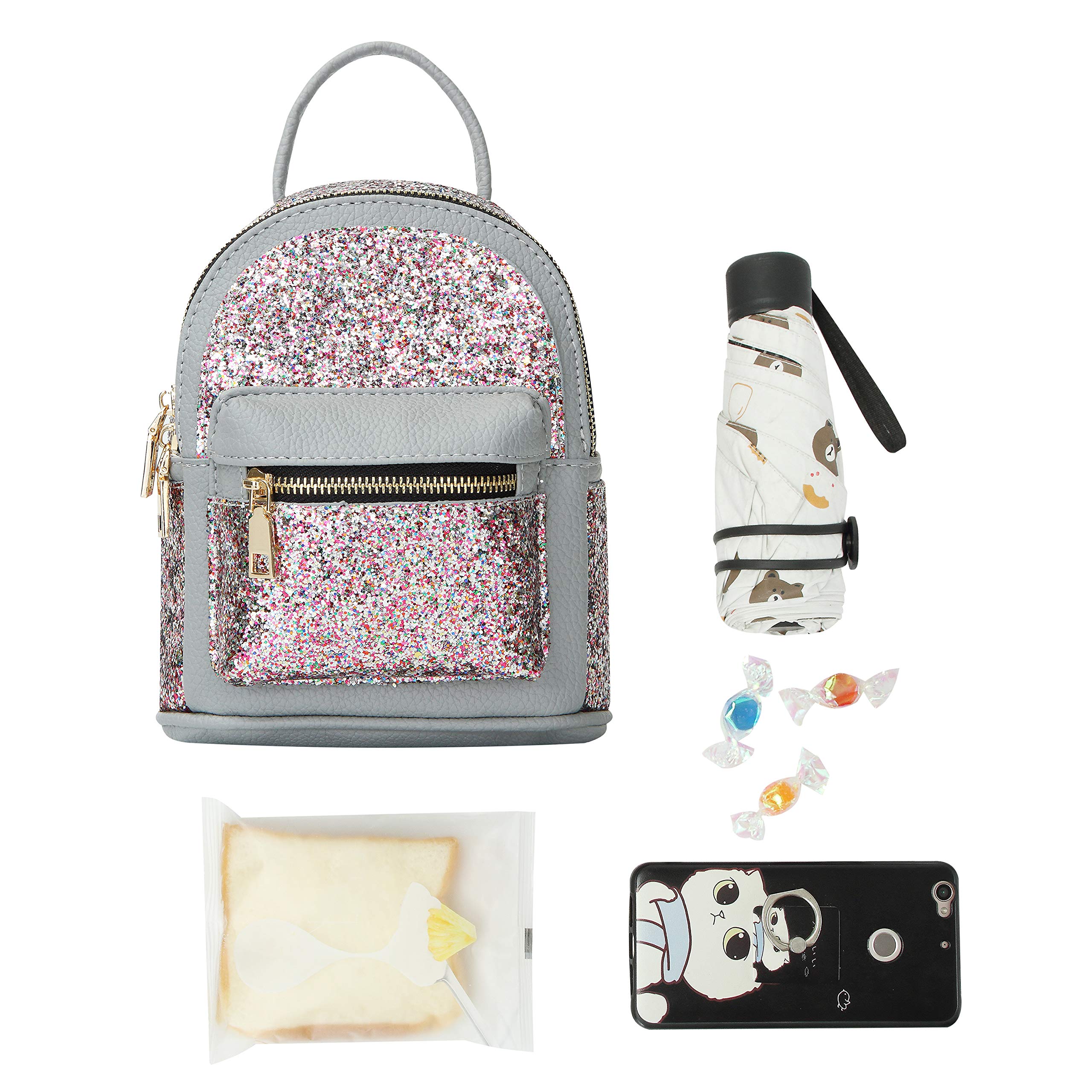 Sparkly Girls Mini Travel Backpack - Cute Kids School Bag with Shiny Rhinestones, Lightweight Daypack for School, Travel & Weekend Outings