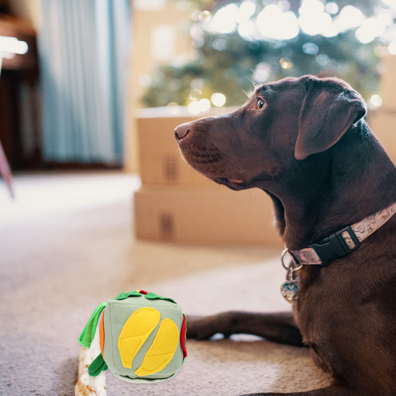 Balacoo Interactive Dog Chew Toy - Missing Food Ball Teething & Foraging Toy for Boredom Relief, Treat Dispenser & Snuffle Mat - Plush Chew Toys for Small Medium Large Dogs - Perfect for Indoor Play, Training & Mental Stimulation