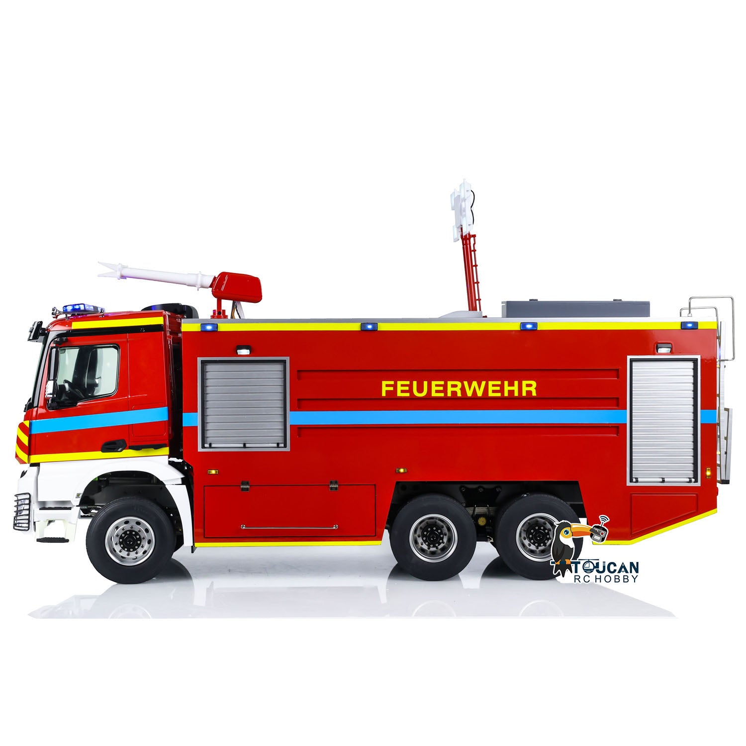 1/14 Scale RC Fire Fighting Truck 6x6 Metal Chassis Remote Control Fire Engine RTR Model Car with 2-Speed Transmission - Ready to Run, Assembled & Painted for Collectors and RC Enthusiasts (Perfect for Emergency Simulation and Off-Road Adventure Play)