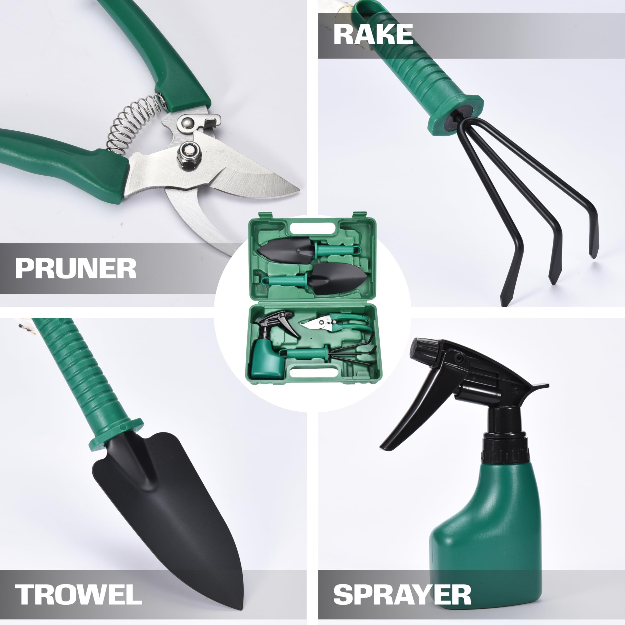 2wayz 5-Piece Garden Tool Set - Durable Stainless Steel Gardening Hand Tools with Portable Storage Box - Perfect for Planting, Weeding & Transplanting - Ideal Gift for Garden Lovers (3x12x7-inch) - Great for Small Gardens, Balcony Plants & Indoor Herb Kits