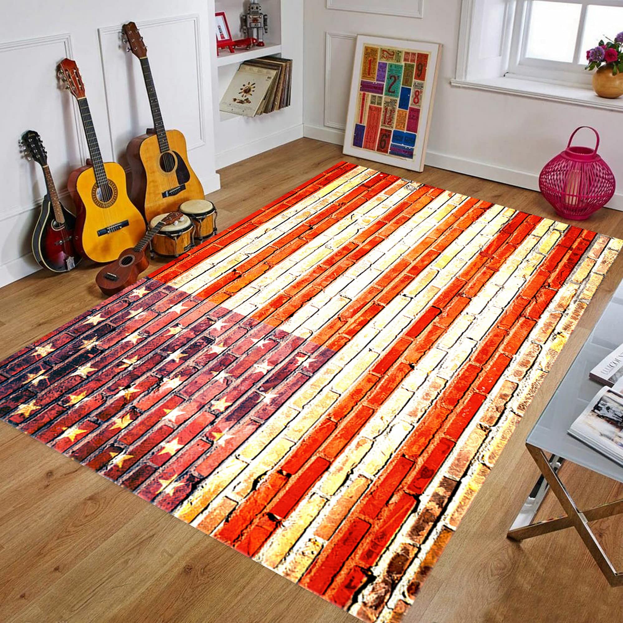 Graffiti Rug for Living Room & Kids Room - 70”x110” (180x280cm) Modern Area Rug, Personalized Themed Home Decor Gift - Perfect for Playrooms, Bedrooms & Stylish Interior Design