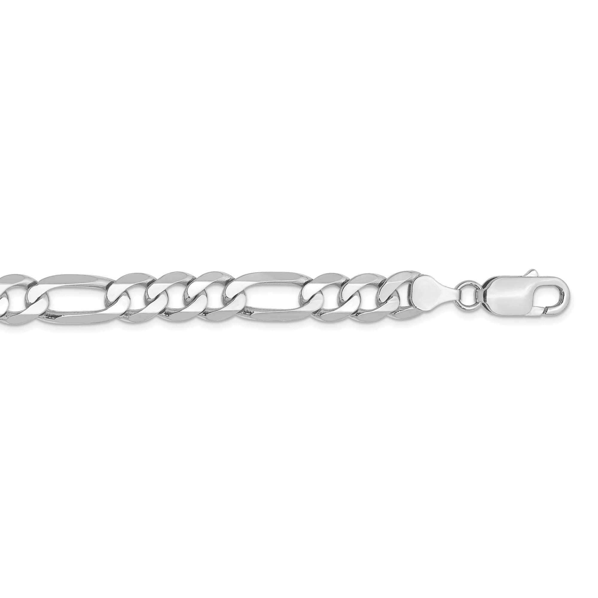 14K White Gold 7.5mm Figaro Chain Necklace - 20 Inch Classic Italian Link Jewelry for Men & Women - Perfect for Gifts, Weddings, and Everyday Elegance