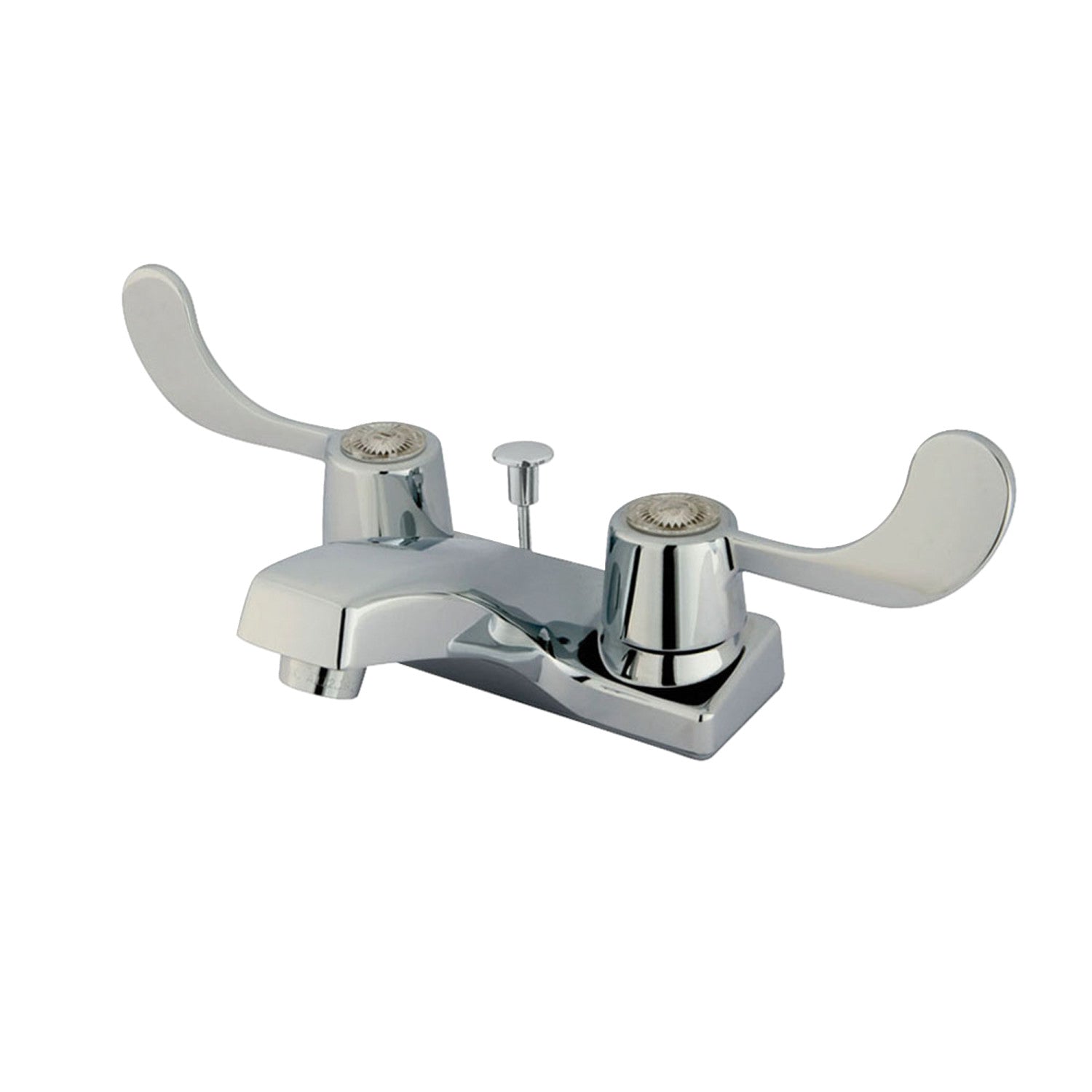 Americana KB191 Double Handle 3-Hole Deck Mount 4-Inch Centerset Bathroom Faucet with ABS Pop-Up Drain in Polished Chrome - Perfect for Bathroom Vanity Sink and Powder Room Renovation