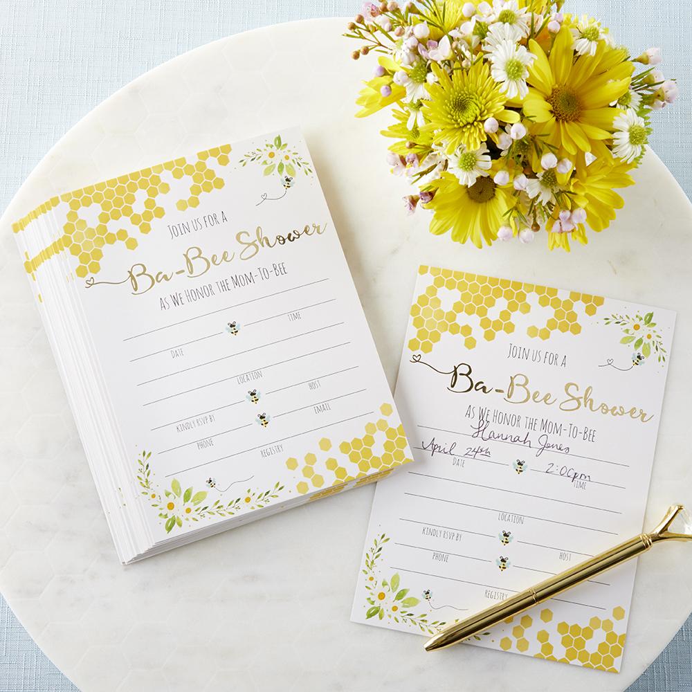 Sweet as Can Bee Invitation & Thank You Card Bundle - Set of 25 Elegant Stationery for Weddings, Baby Showers & Special Events | Perfect for DIY Crafting & Handmade Greetings