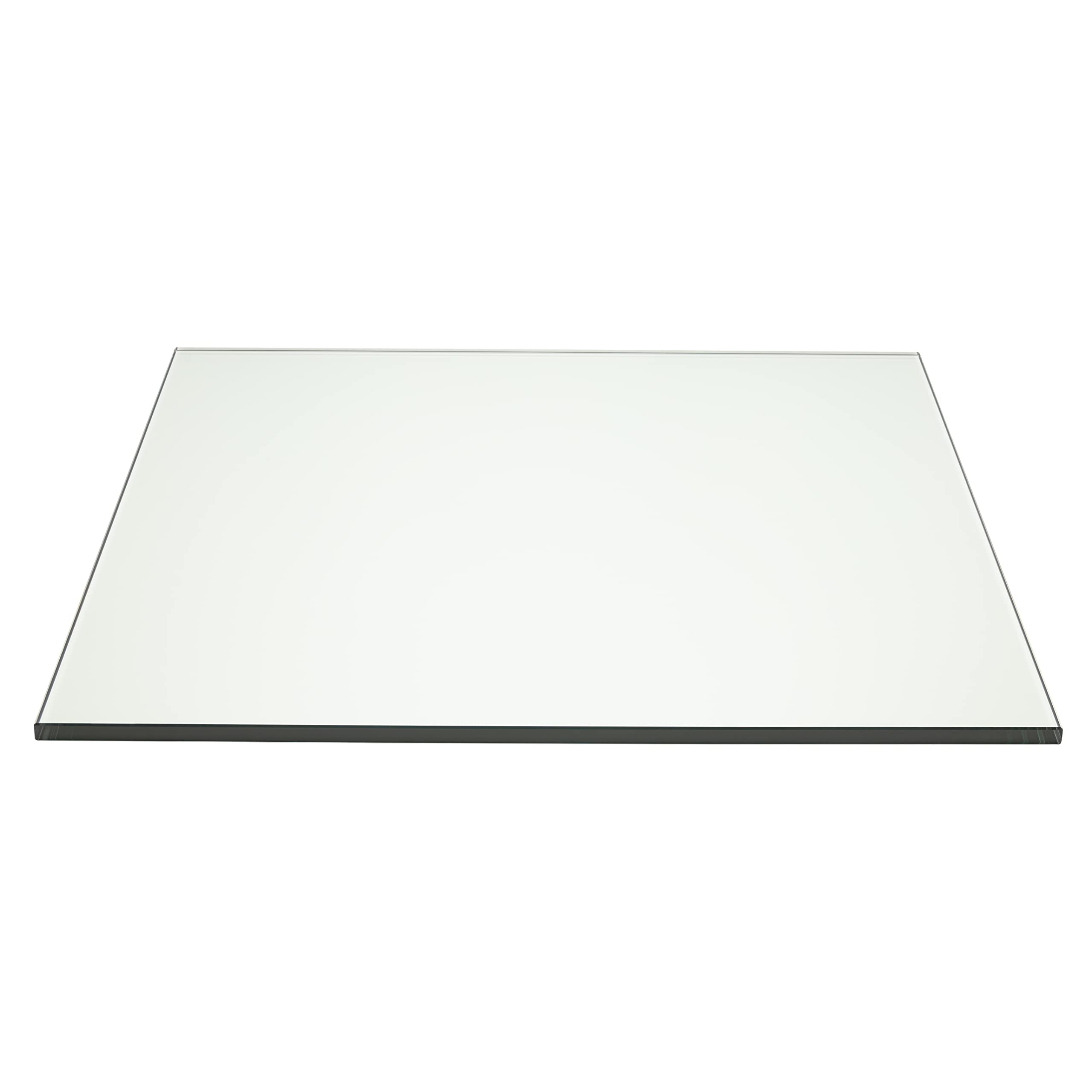 34 Inch Square Tempered Clear Glass Table Top - 3/8 Inch Thick with Flat Polish Edge - Perfect for Dining Tables, Coffee Tables, and Office Desks