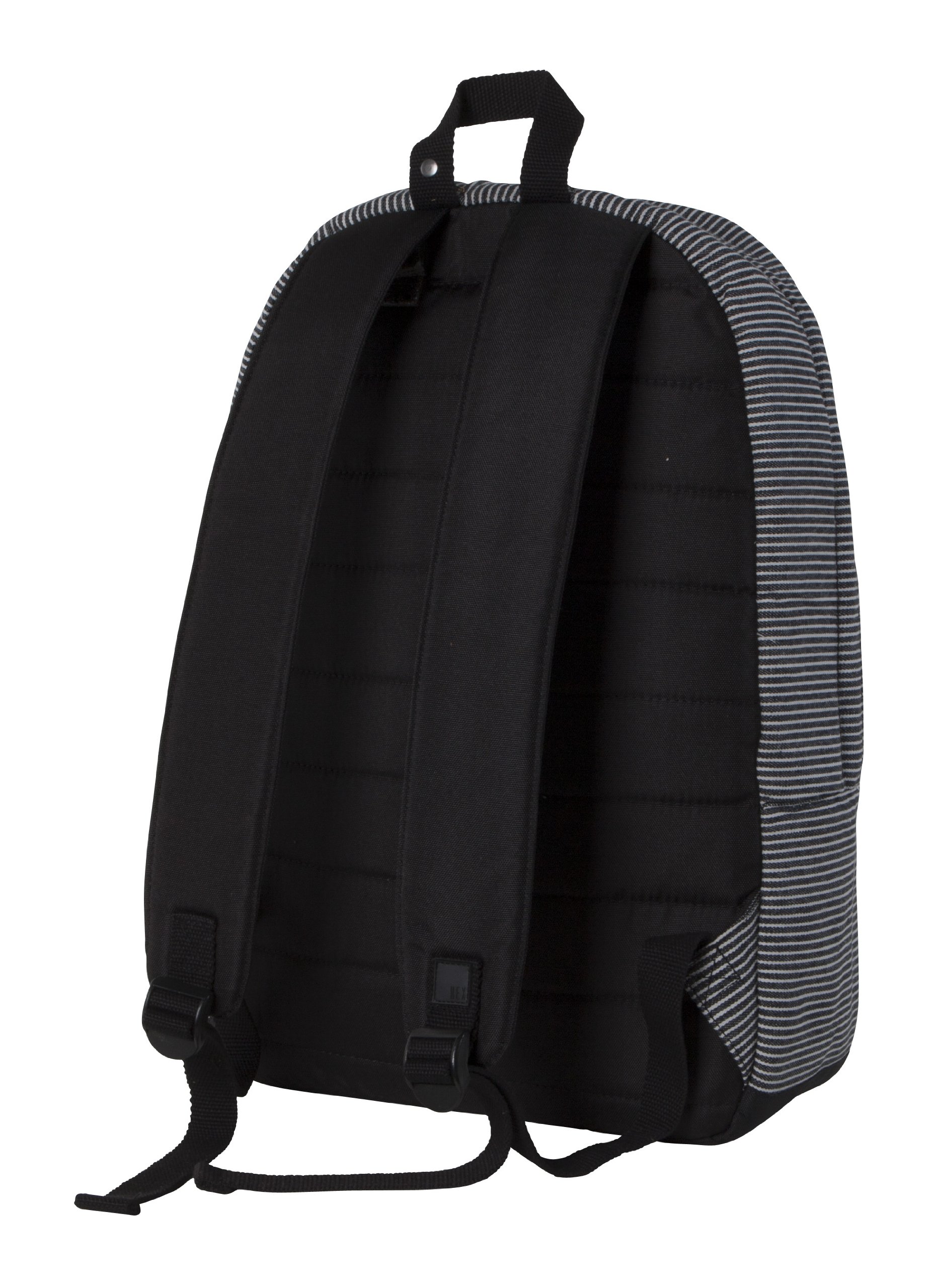 HEX Fleet Collection Laptop Backpack for 15-Inch MacBook Pro - Water Resistant Travel Backpack with USB Charging Port, Black/Grey Stripe (HX1082 - BYST) - Perfect for Work, School & Business Travel