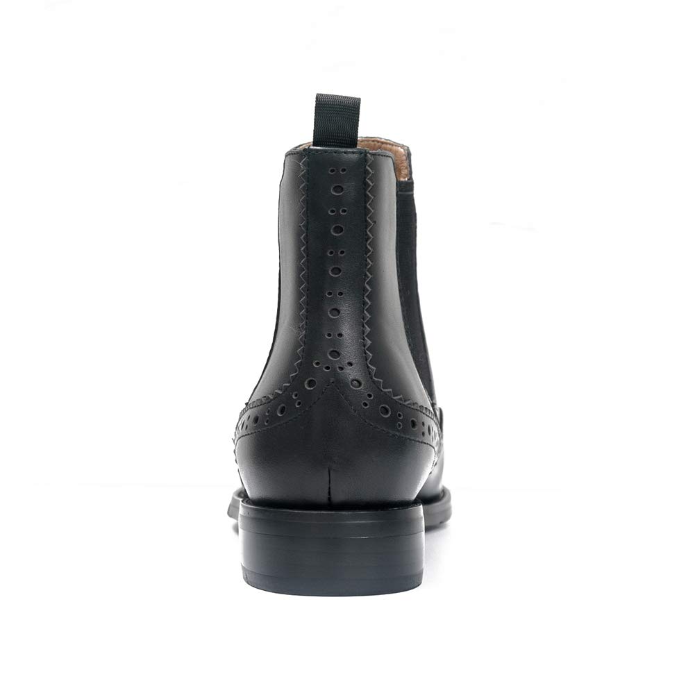 Women's Stylish Brogue Leather Chelsea Boots - Comfortable Ankle Boots for Casual & Office Wear | Waterproof & Durable for Fall/Winter Fashion
