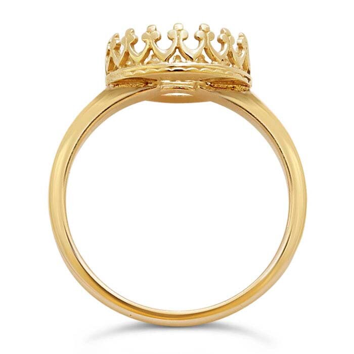 14K Yellow Gold 10mm Round Cabochon Ring Mounting - Blank Gallery Wire Setting (Size 6-9) for Gemstones, Jewelry Making & DIY Craft Projects - Perfect for Engagement Rings, Wedding Bands & Handmade Jewelry Designs