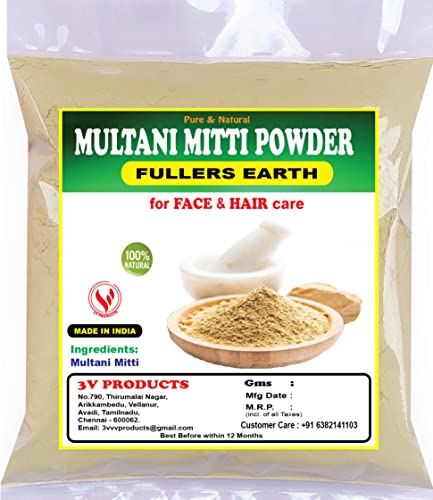 Organic Multani Mitti Powder (Fullers Earth Clay) - 2x100g Pack | Bentonite Clay for Skin & Hair Care - Natural Face Mask & Deep Cleansing Treatment