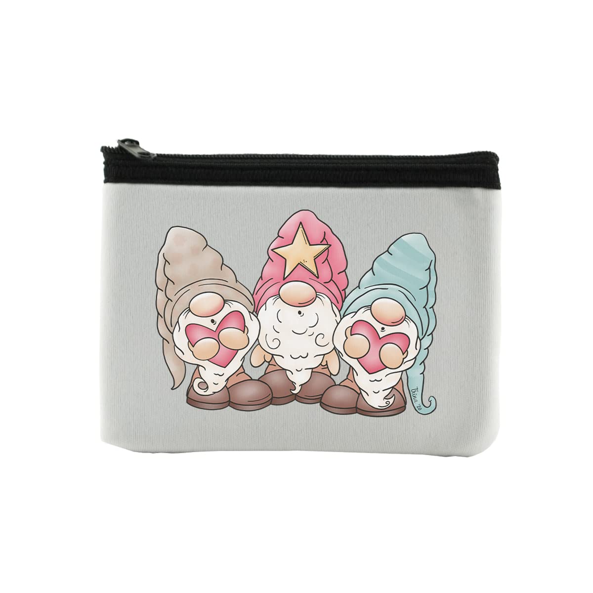 Valentine's Day Singing Gnomes Coin Purse Wallet for Women - Small Zippered Card Holder & Change Pouch - Mini Travel Wallet for ID, Makeup & Essentials - Perfect Gift for Girlfriend, Wife, Mom | Great for Travel, Shopping & Everyday Use
