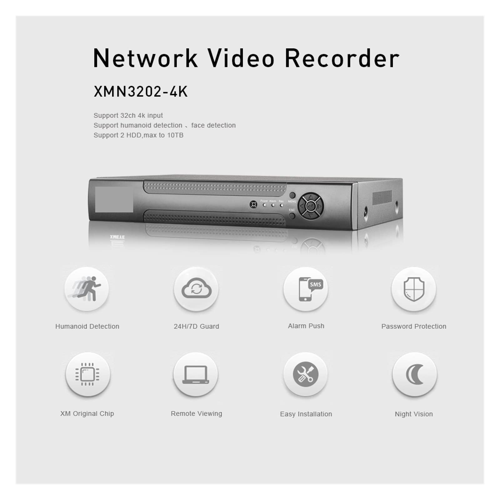 32CH 4K Wireless Security Camera System with H.265+ NVR, 2TB HDD, 24/7 Recording - Outdoor/Indoor CCTV Surveillance for Home & Business Security