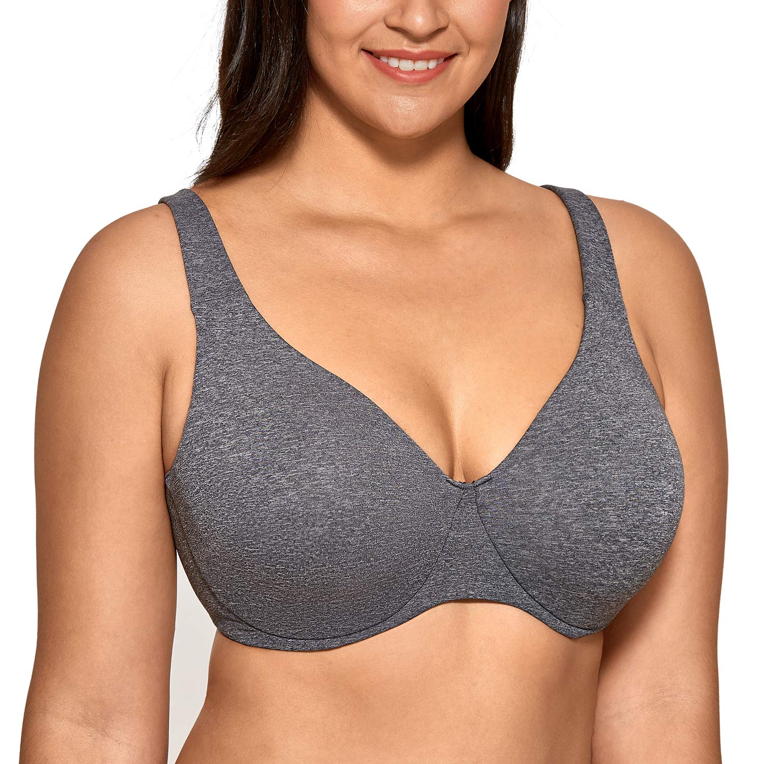 DELIMIRA Women's Plus Size Minimizer Bras with Underwire - Seamless Unlined Full Coverage Bra for Comfort & Support | Perfect for Everyday Wear, Work & Special Occasions