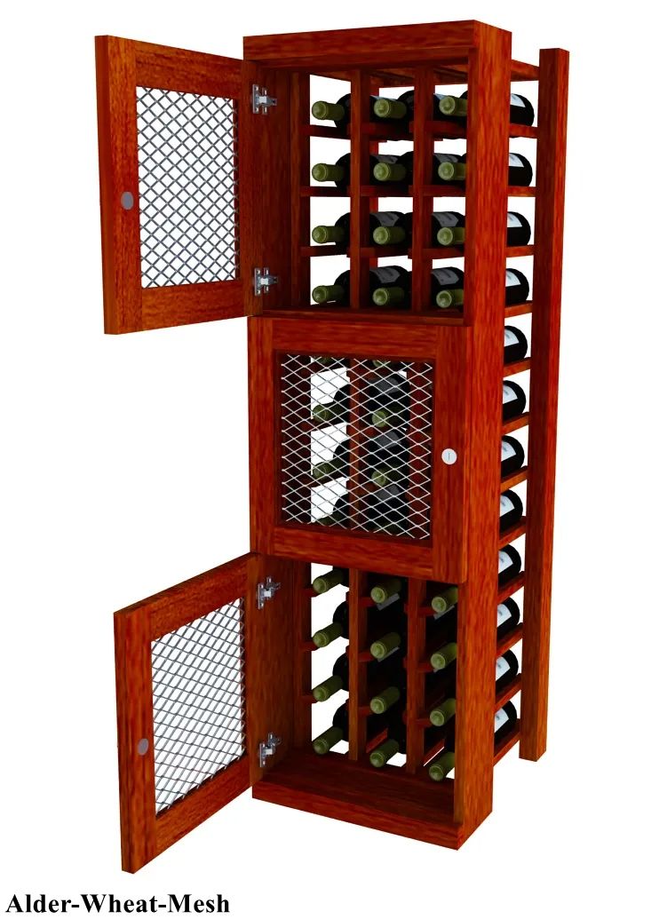 Vinostor Wine Lockers - 3 Locking Bins for Individual Bottles | 51 5/8 Inch Tall | Perfect for Home Cellars, Restaurants & Wine Collectors
