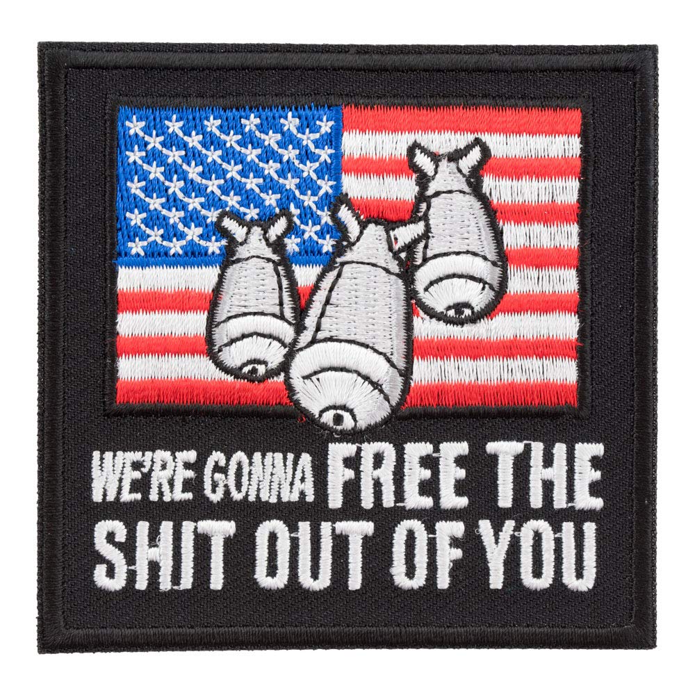 Free The Shit Out Of You Flag Patch - Patriotic Iron On Embroidered Patch for Jackets, Hats & Bags - American Pride DIY Sewing Badge for Denim, Backpacks & Military Gear