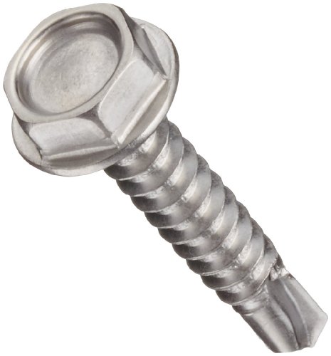 Hex Head Self-Drilling Stainless Steel Screws #8-18 (100 Pack) - Perfect for Metal Roofing & DIY Projects