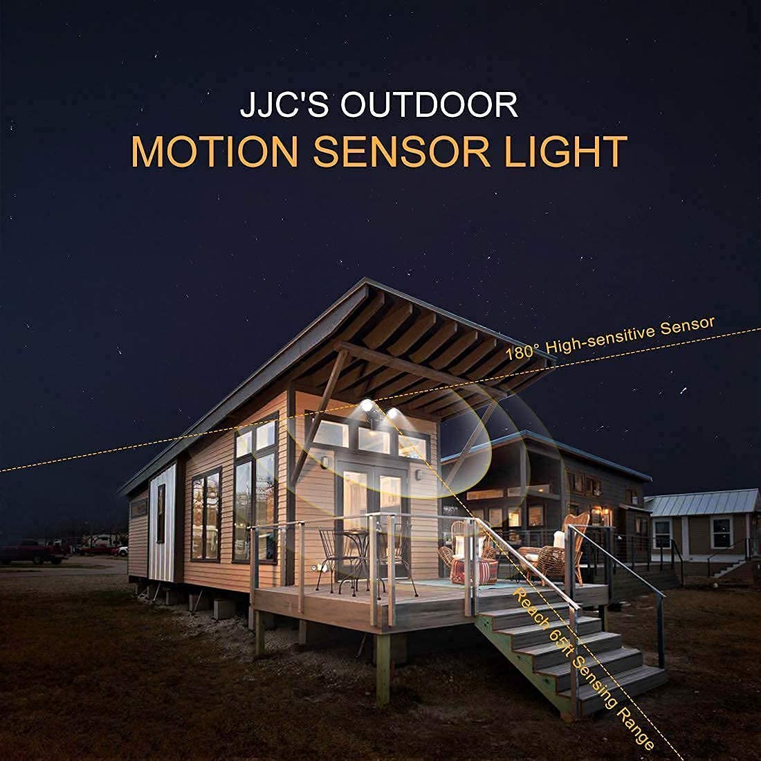 JJC LED 2-Pack Safety Lights (20W 2000LM & 30W 3000LM, 5000K Daylight White) - IP65 Waterproof Motion Sensor Flood Lights for Outdoor Security, Garage, Yard, and Driveway Lighting