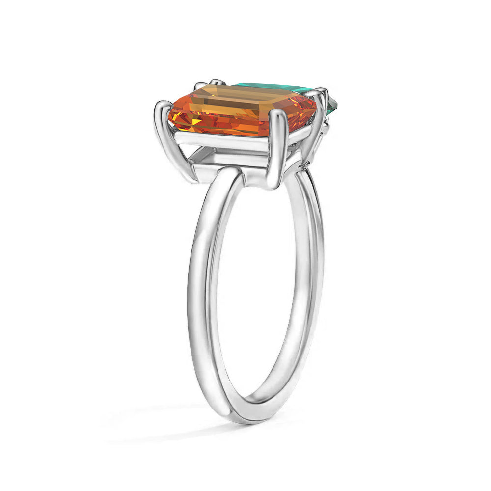 Personalized Toi et Moi Citrine Birthstone Ring for Couples - Romantic Anniversary Gift for Her, Wedding Promise Ring, Unique Jewelry for Special Occasions