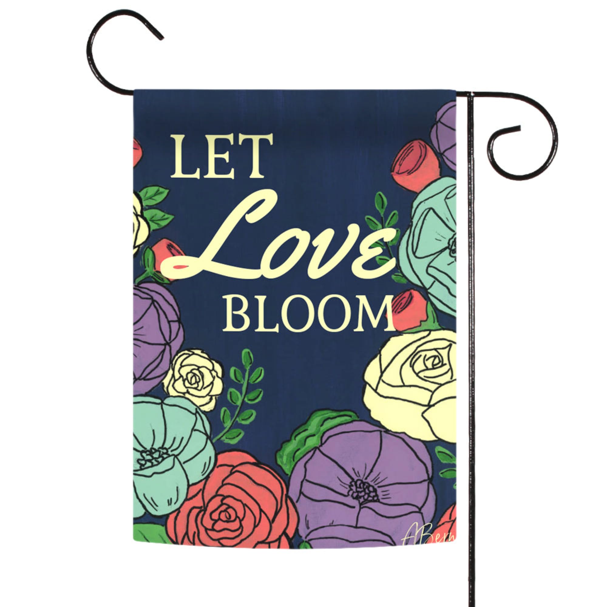 Toland Home Garden Let Love Bloom Double Sided Decorative Garden Flag 12.5x18 Inch - Perfect for Spring Decor, Front Yard Display & Seasonal Home Landscaping