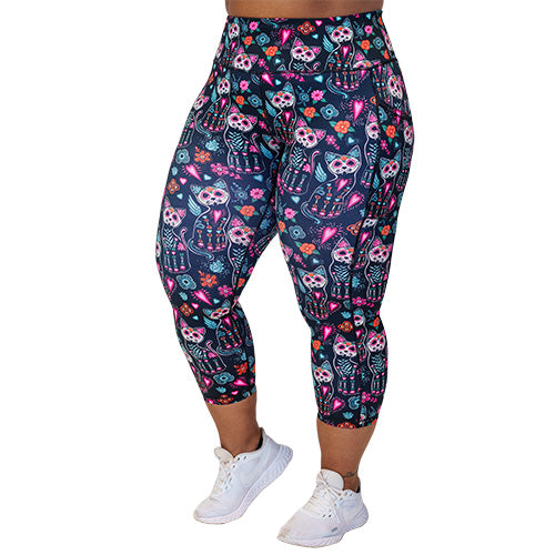 Spookitty Halloween Cat Print Leggings - Cute & Comfortable Women's Yoga Pants for Costume Party, Cosplay & Everyday Wear
