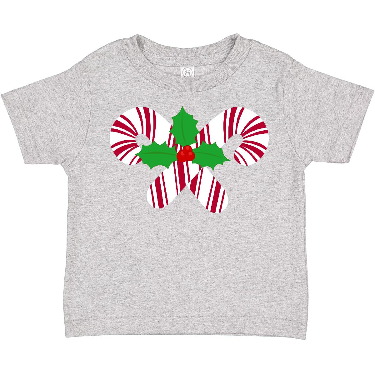 Inktastic Candy Canes and Holly Christmas Toddler T-Shirt - Cute Holiday Outfit for Baby Boys & Girls - Perfect for Christmas Photos, Family Gatherings & Festive Celebrations