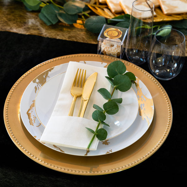 Disposable Paper Buffet Napkins - Linen-Like Texture, 40-Pack White | Perfect for Parties, Weddings & Catering Events