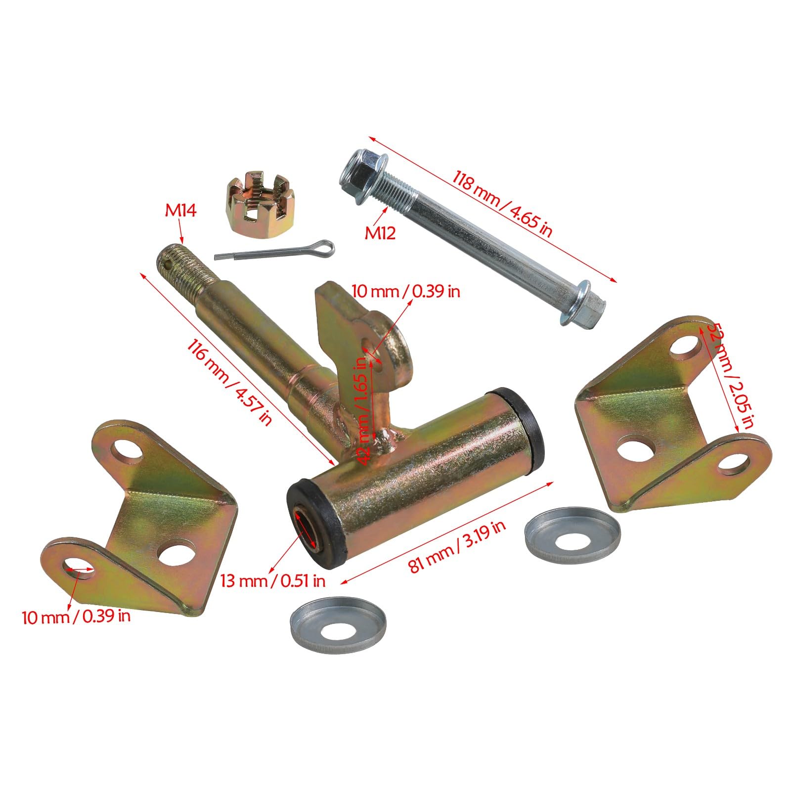 Pair 3 Stud Front Drum Brake Wheel Hub & Steering Knuckle Spindles for ATV Quad Go Kart Drift Trike 4 Wheelers 110cc 125cc - Perfect for Off-Road Adventures & DIY Repairs