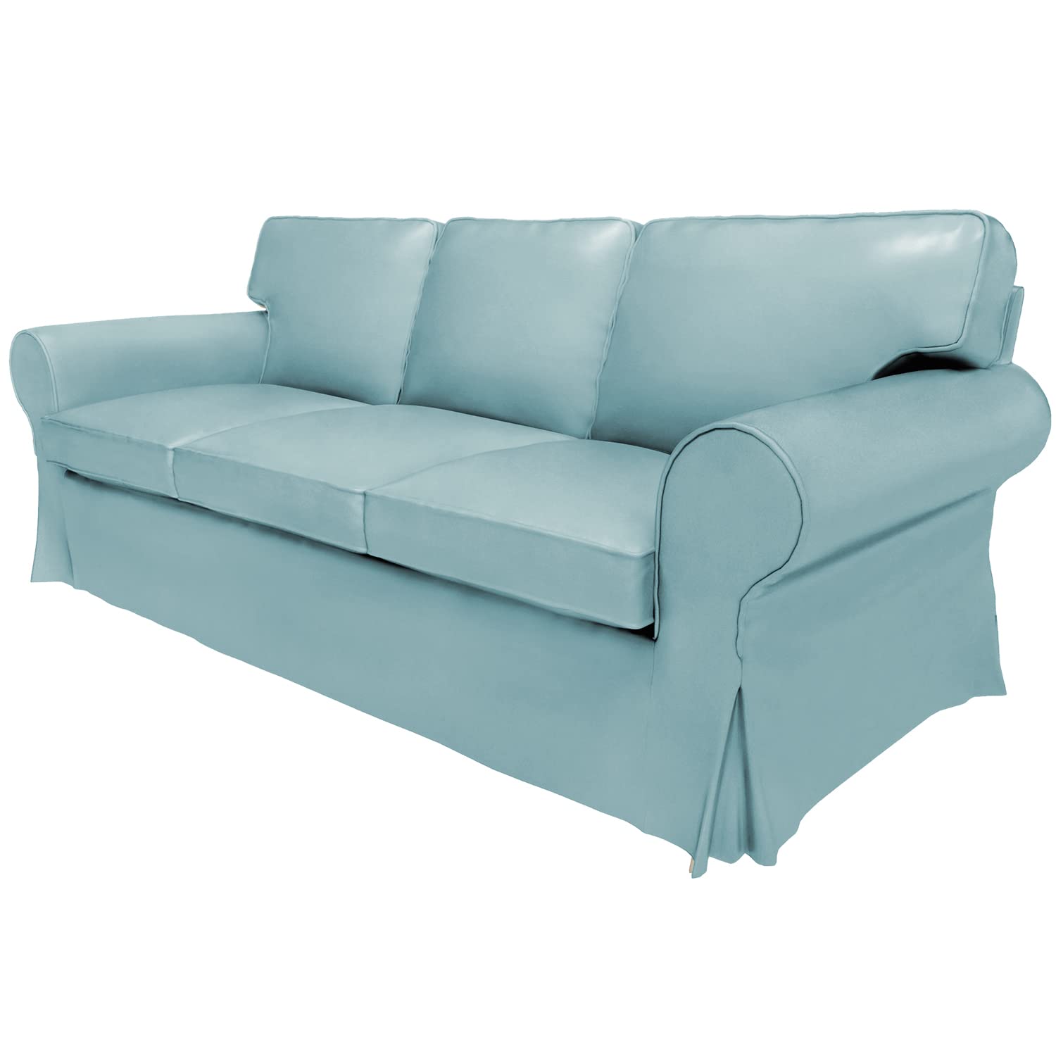 BACoverZone IKEA Ektorp 3-Seat Sofa Cover - PU Leather Slipcover with Cushion Covers for Sectional Couches | Waterproof & Pet-Friendly Living Room Furniture Protector