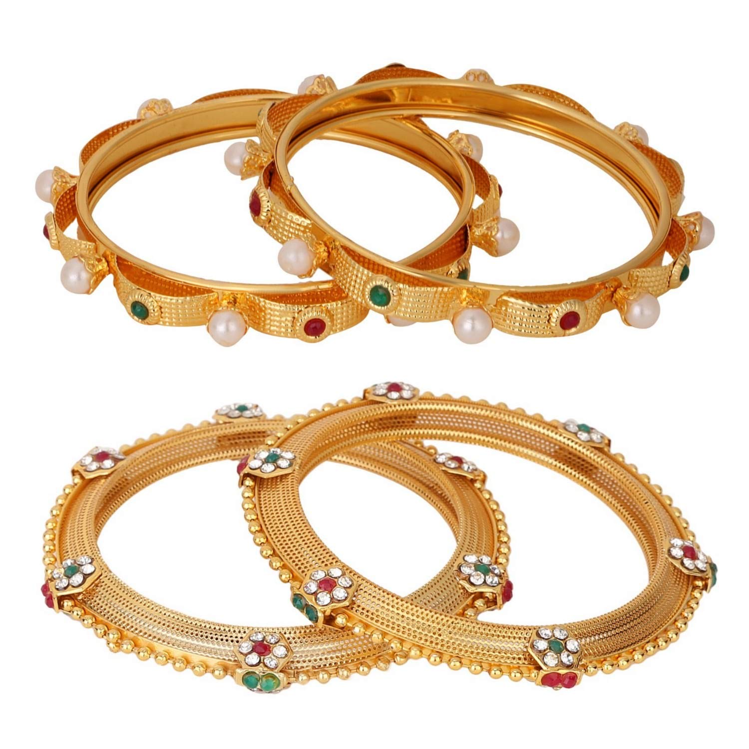 Efulgenz Indian Bollywood Traditional Ethnic Faux Stone Bracelet Set - Multicolor Bangles for Women | Wedding Jewelry, Party Accessories, Festival Wear, Gift for Her