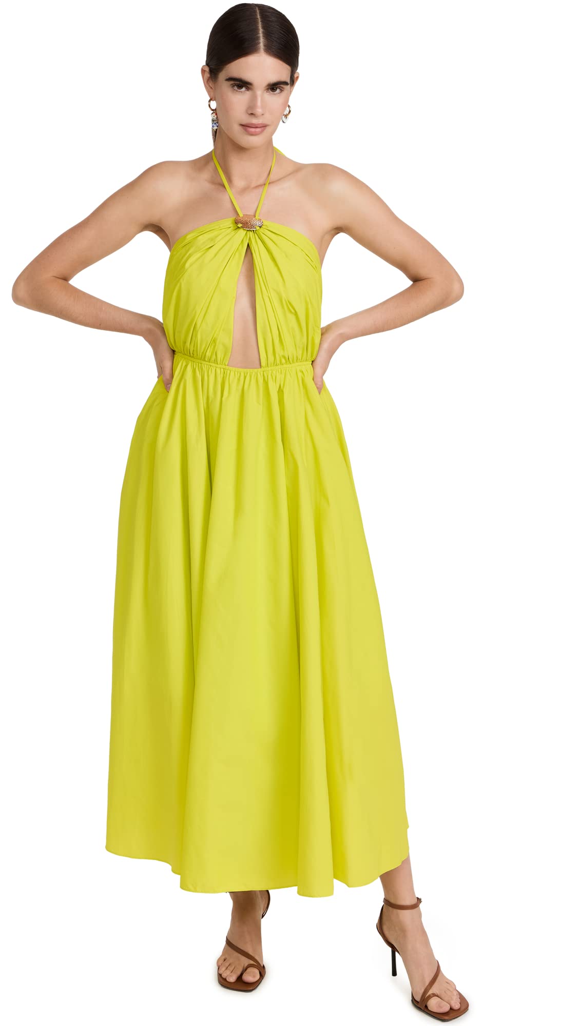 STAUD Women's Danielle Dress - Elegant Floral Midi Dress for Summer, Wedding & Party | Lightweight & Comfortable Casual Wear