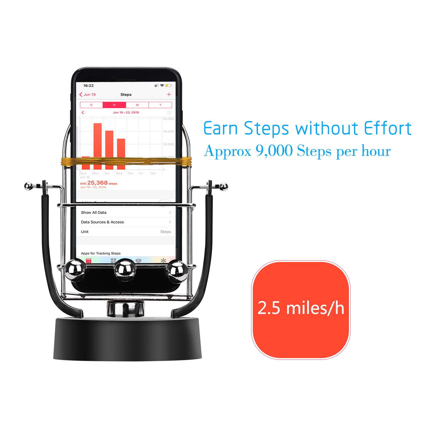 FUNTECK Phone Swing Rocker - Automatic Step Counter for Pokemon Go, Fitness Challenges & Egg Hatching | Perfect for Walking Games, Exercise Tracking & Mobile Gaming Accessories