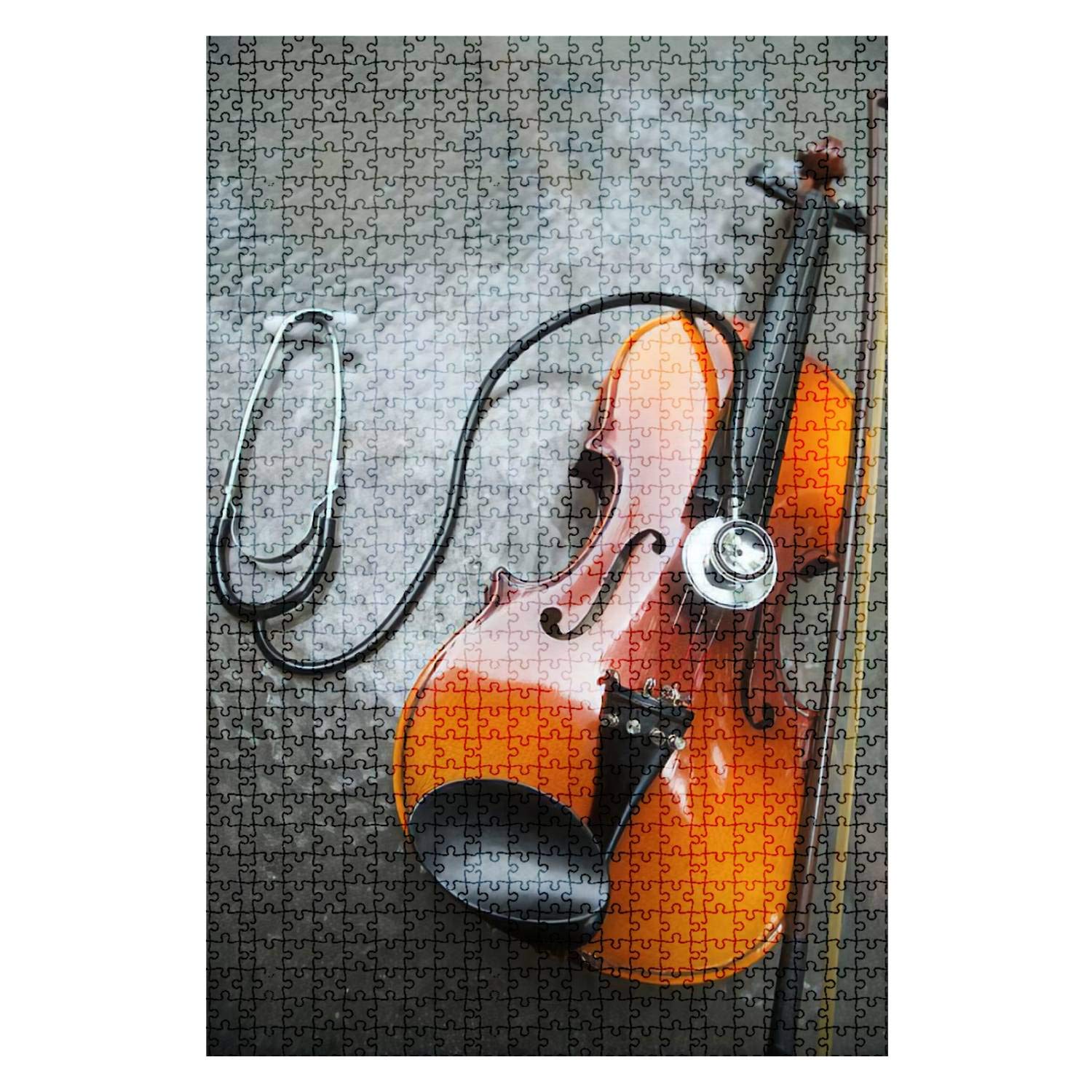 1000-Piece Wooden Jigsaw Puzzle - Violin & Music Theme - Fun & Challenging Adult Puzzle Game - Large DIY Educational Toy for Adults & Kids - Perfect for Home Decor, Gifts & Relaxation (Royalty-Free Images) - Great for Stress Relief, Family Bonding & Cognitive Development