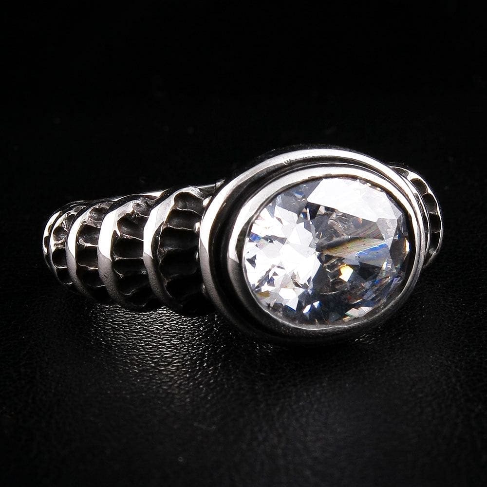 925 Sterling Silver Diamond & Topaz Gothic Ring for Women - Elegant Vintage Jewelry for Parties, Weddings & Special Occasions