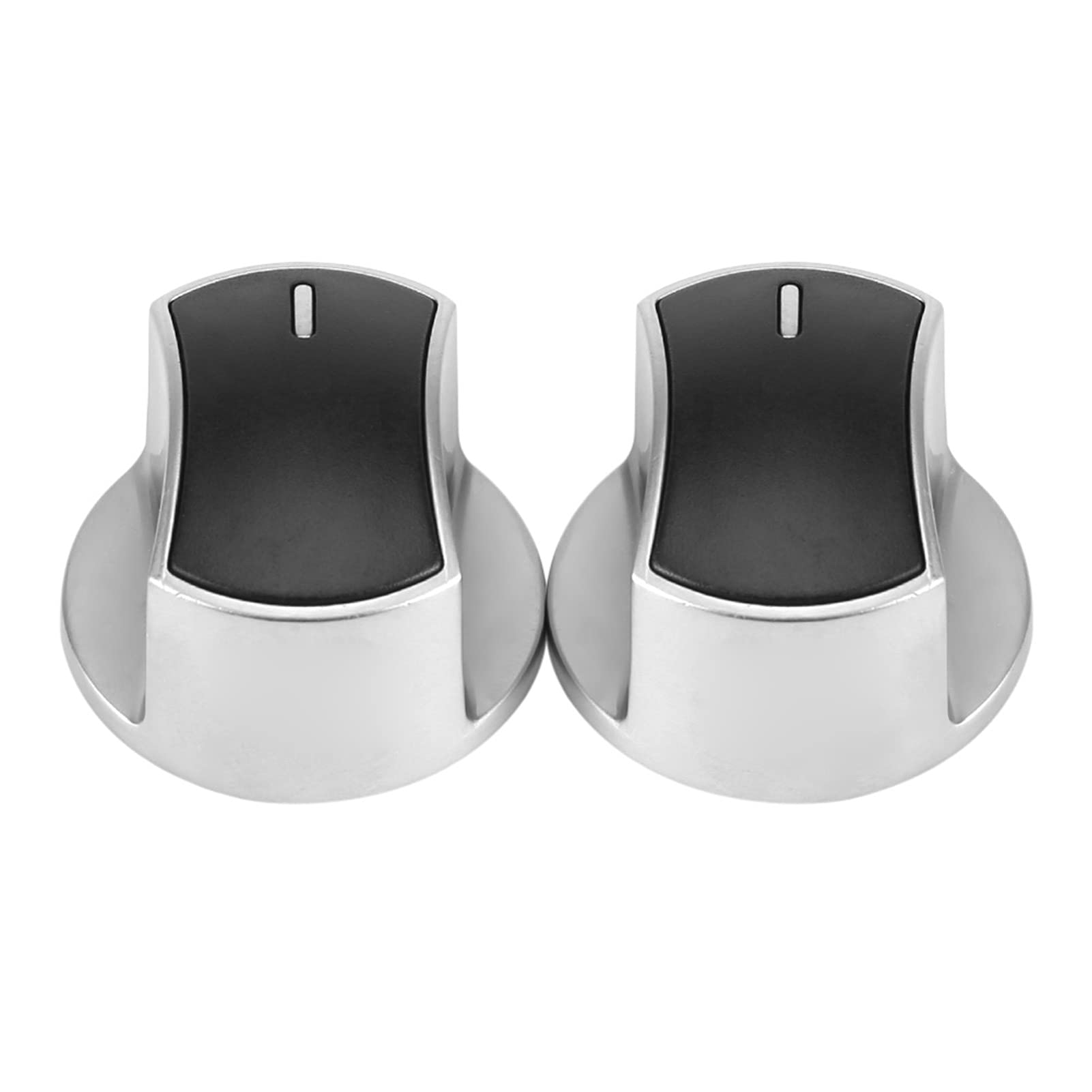 AYNEFY 2Pcs Universal Gas Stove Knobs - Metal Oven Control Switch Replacement with Side Grooves Design for Kitchen Stove & Cooker - Perfect for Gas Range, Oven, Cooktop Repair and Replacement