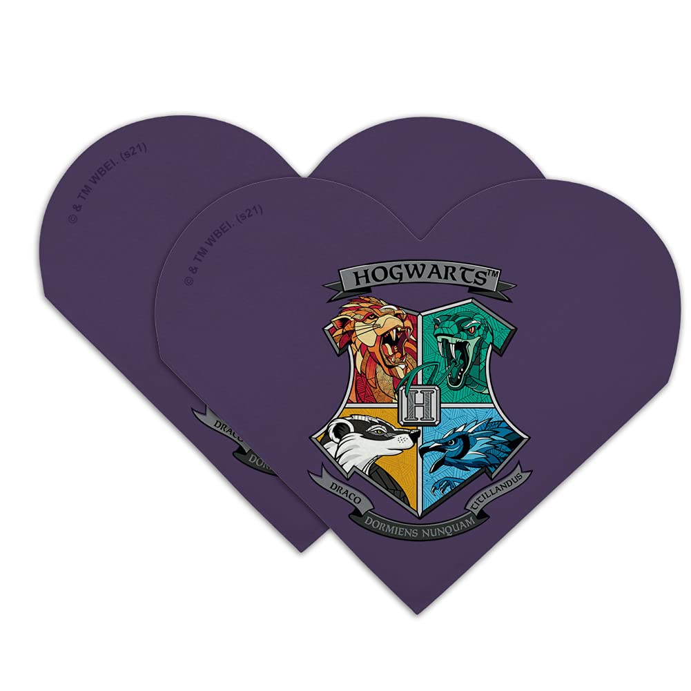Harry Potter Hogwarts Crest Stained Glass Faux Leather Bookmark Set of 2 - Perfect for Book Lovers & Collectors, Great Gift for Reading Enthusiasts