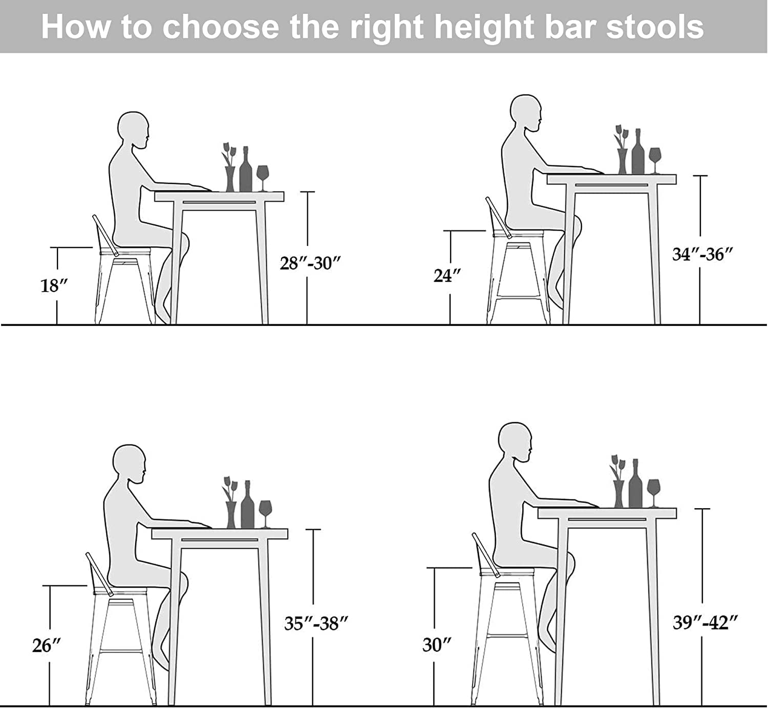ALISH 24 Inch Swivel Counter Height Bar Stools with Back - Set of 2 Kitchen Bar Chairs (Gold Frame with Gray Cushion) for Dining Room, Kitchen Island & Home Bar Decor