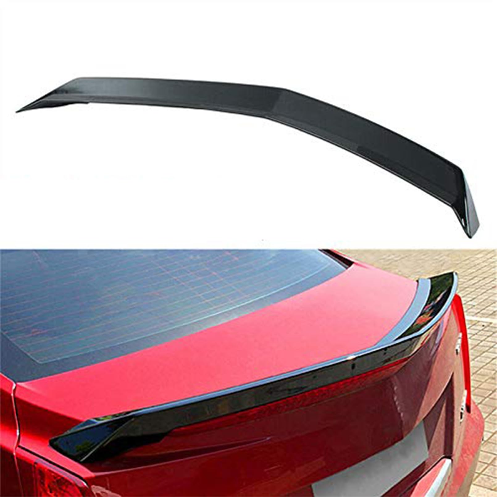 Gloss Black Rear Lip Spoiler Wing V Type for Cadillac ATS 2013-2019 Sedan - Perfect Fit, Easy Installation, Enhances Sporty Look - Ideal for Car Enthusiasts & Street Racing Style
